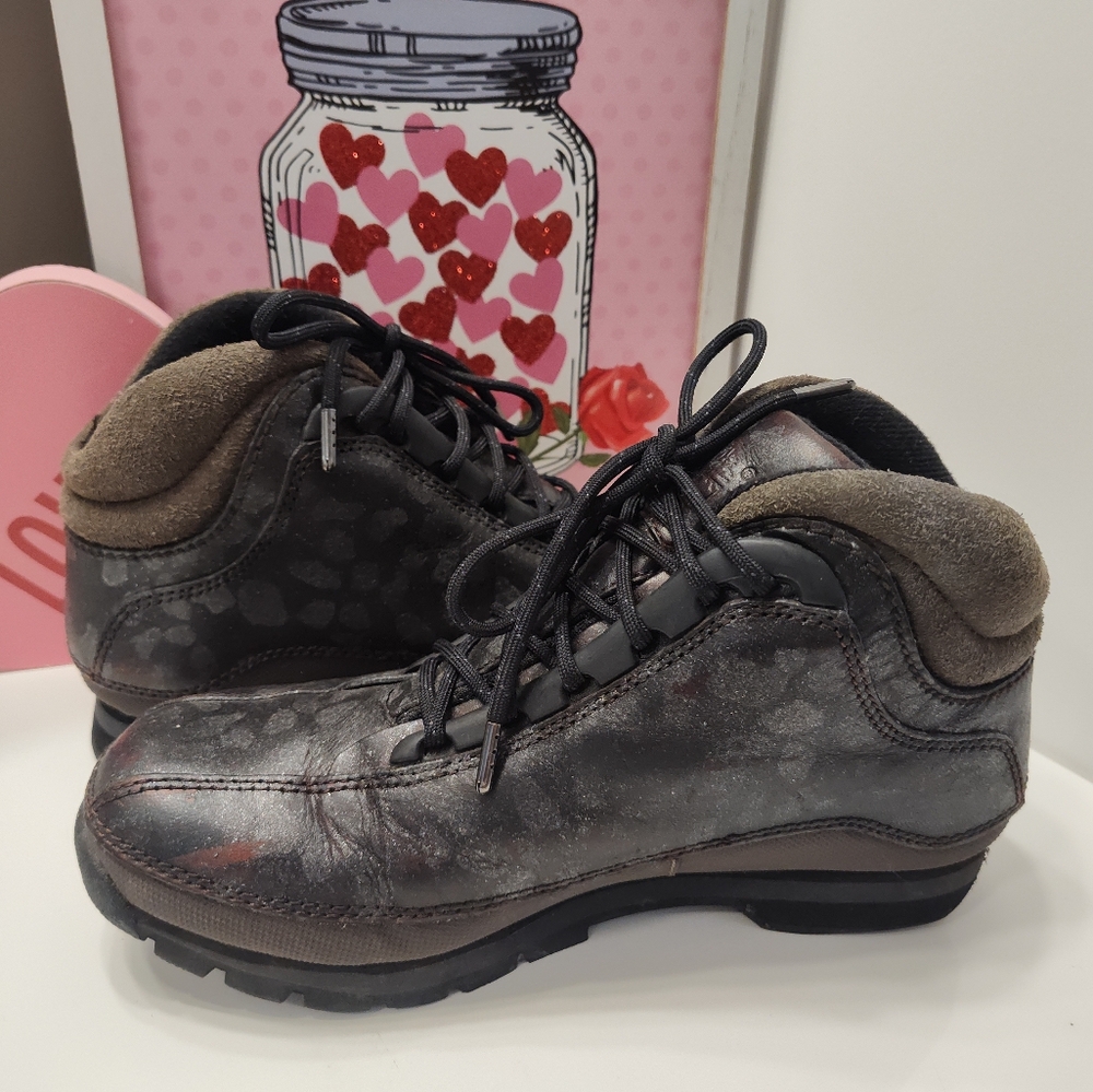 🖤 Vintage Y2K Timberland Euro Hiker Multicolor Lace Up Ankle Boots, Black, 7 - Picture 16 of 16